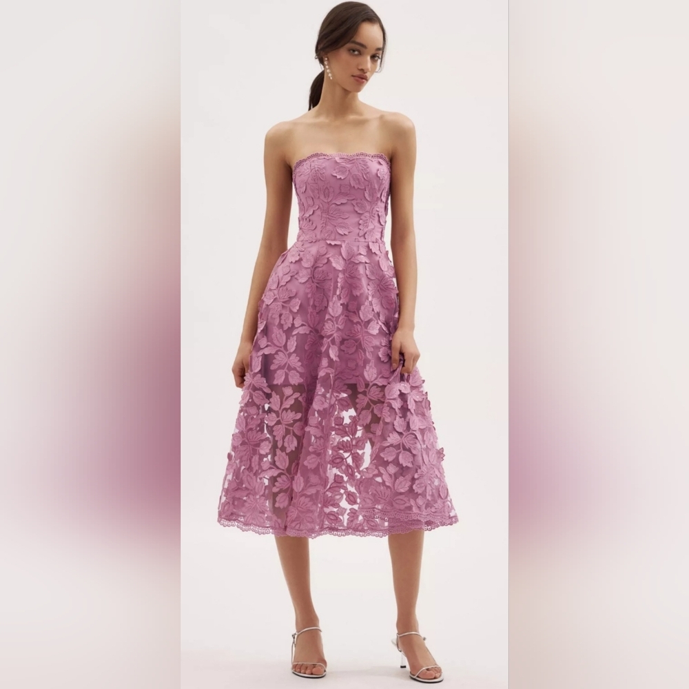 Helsi Florence Strapless Sequin Floral Midi Dress M